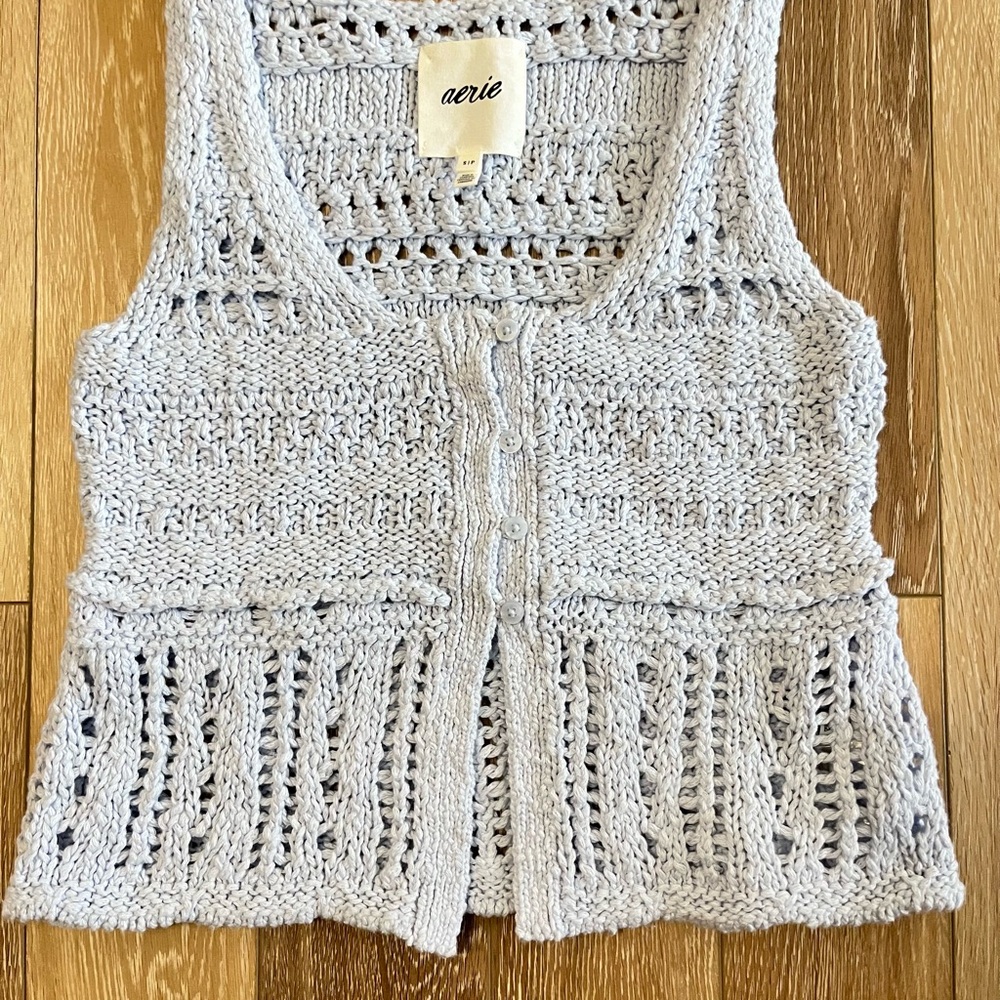 Aerie Light Blue Knit Crop Top